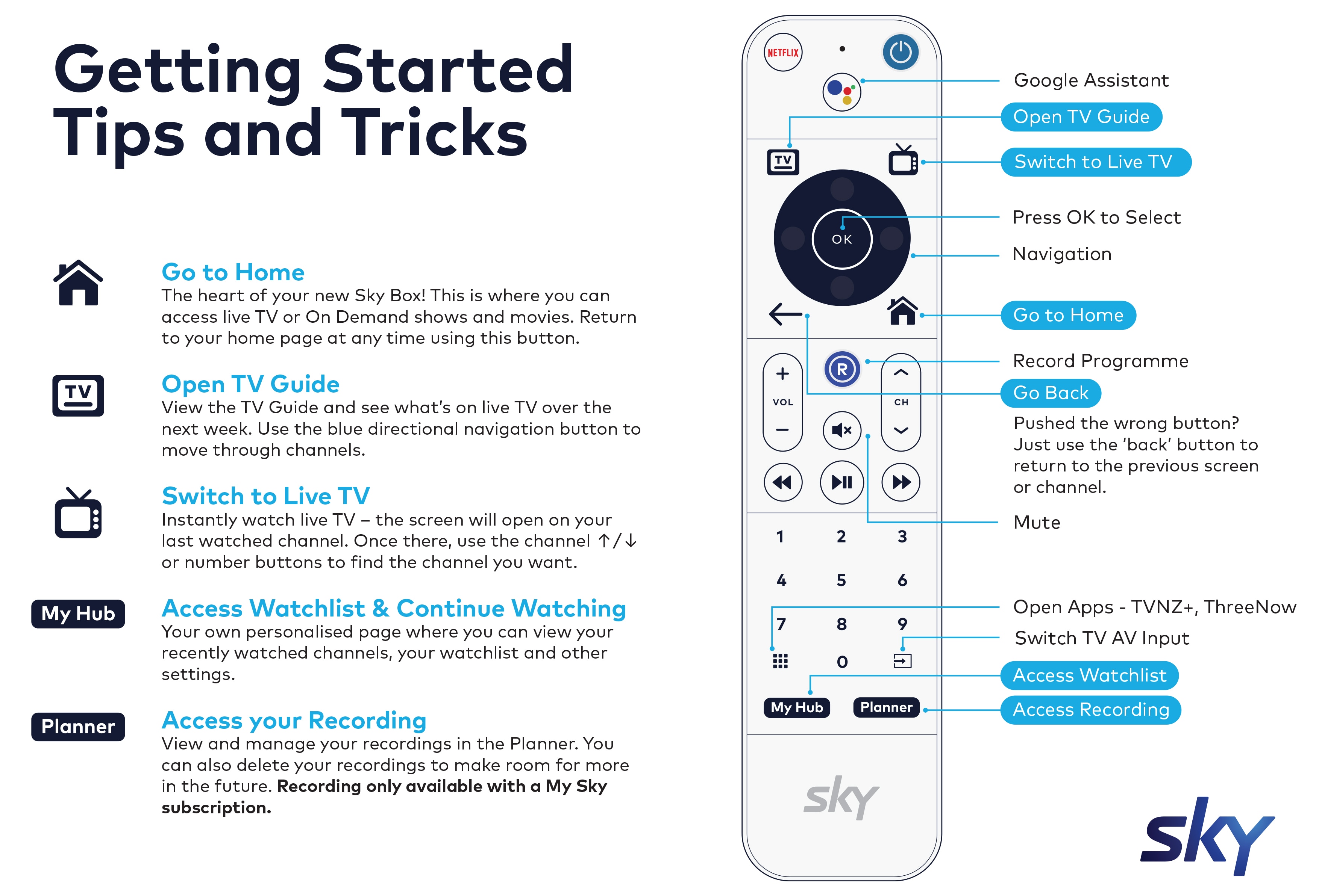 New Sky Experience Help